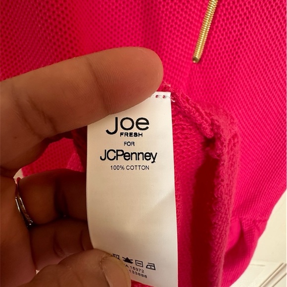 Joe Fresh Knit Peplum Sleeveless Blouse Bright Pink NWT - Picture 7 of 7